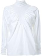 Fendi Puffed Sleeve Blouse, Women's, Size: 40, White, Cotton