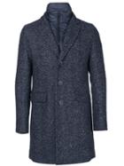 Herno - Padded Underlay Buttoned Coat - Men - Acrylic/polyamide/polyester/wool - 54, Blue, Acrylic/polyamide/polyester/wool