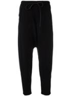 Isabel Benenato - Drop Crotch Pants - Women - Leather/spandex/elastane/viscose - 42, Women's, Black, Leather/spandex/elastane/viscose