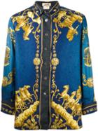 Hermès Vintage Scarf Print Shirt, Adult Unisex, Size: 44, Blue