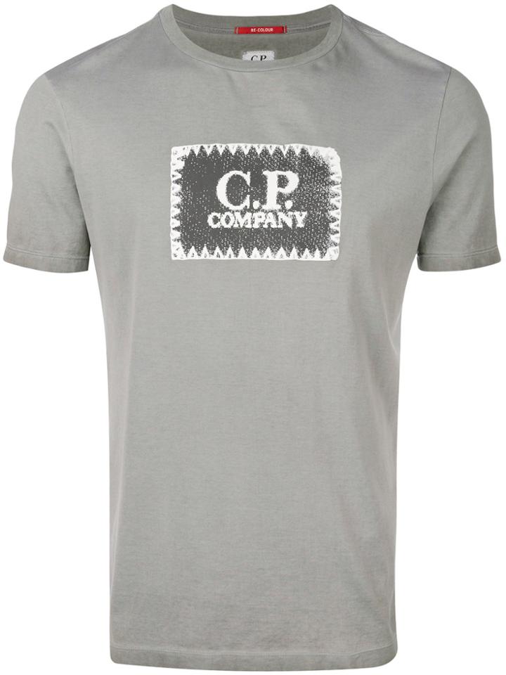 Cp Company Logo Print T-shirt - Grey