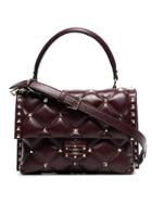 Valentino Bordeaux Red Garavani Candystud Leather Shoulder Bag