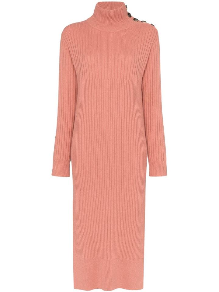 See By Chloé Knitted Roll-neck Midi Dress - Pink