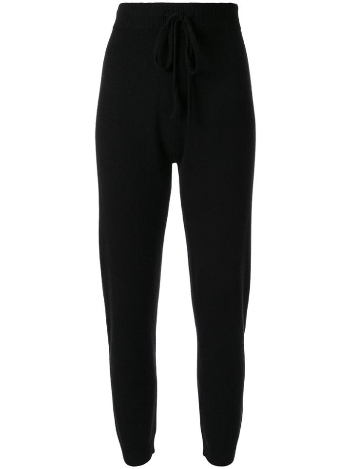 Venroy Cashmere Knitted Track Pants - Black
