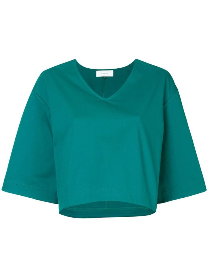 Le Ciel Bleu Flared Cropped T-shirt - Green