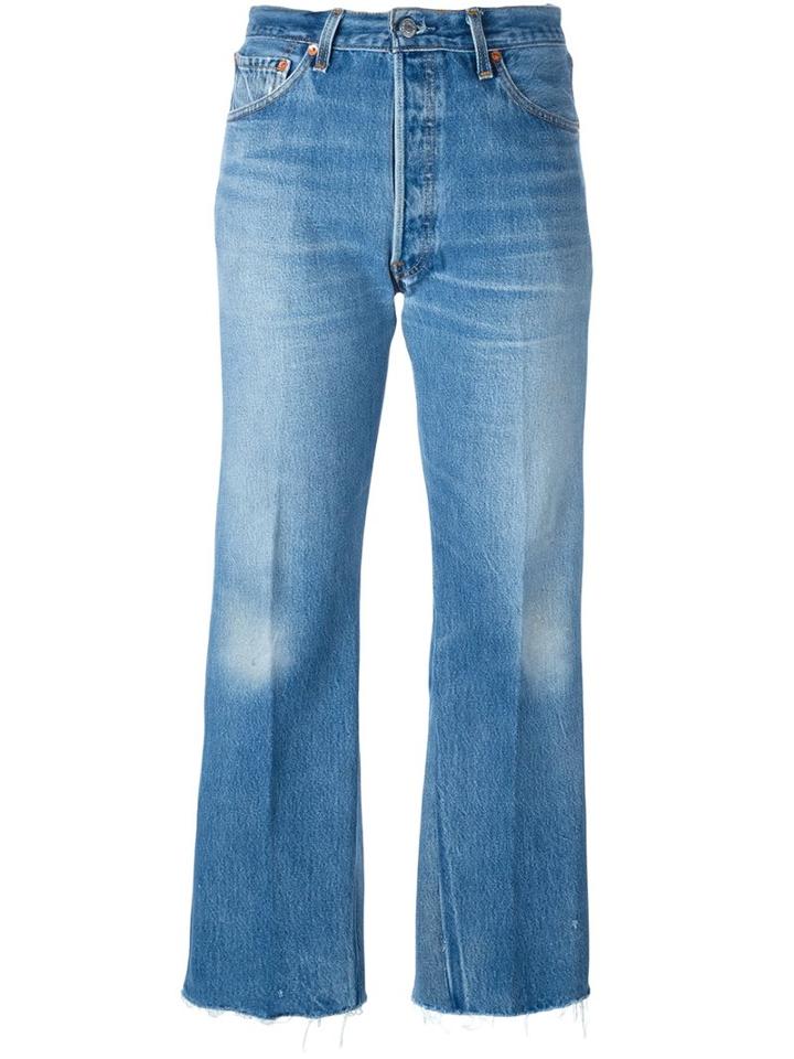 Re/done Cropped Jeans, Women's, Size: 26, Blue, Cotton