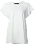 Ellery Diagonal Shortsleeves Flared T-shirt, Women's, Size: 6, White, Polyester
