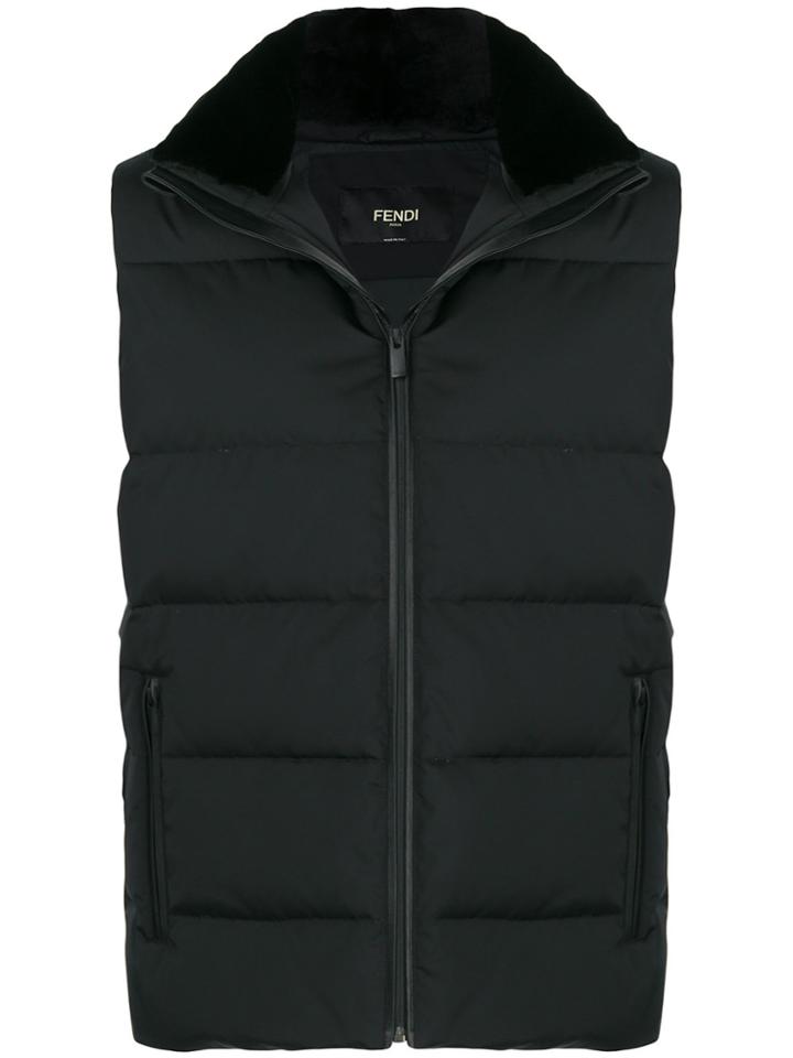 Fendi Sleeveless Waistcoat Jacket - Black