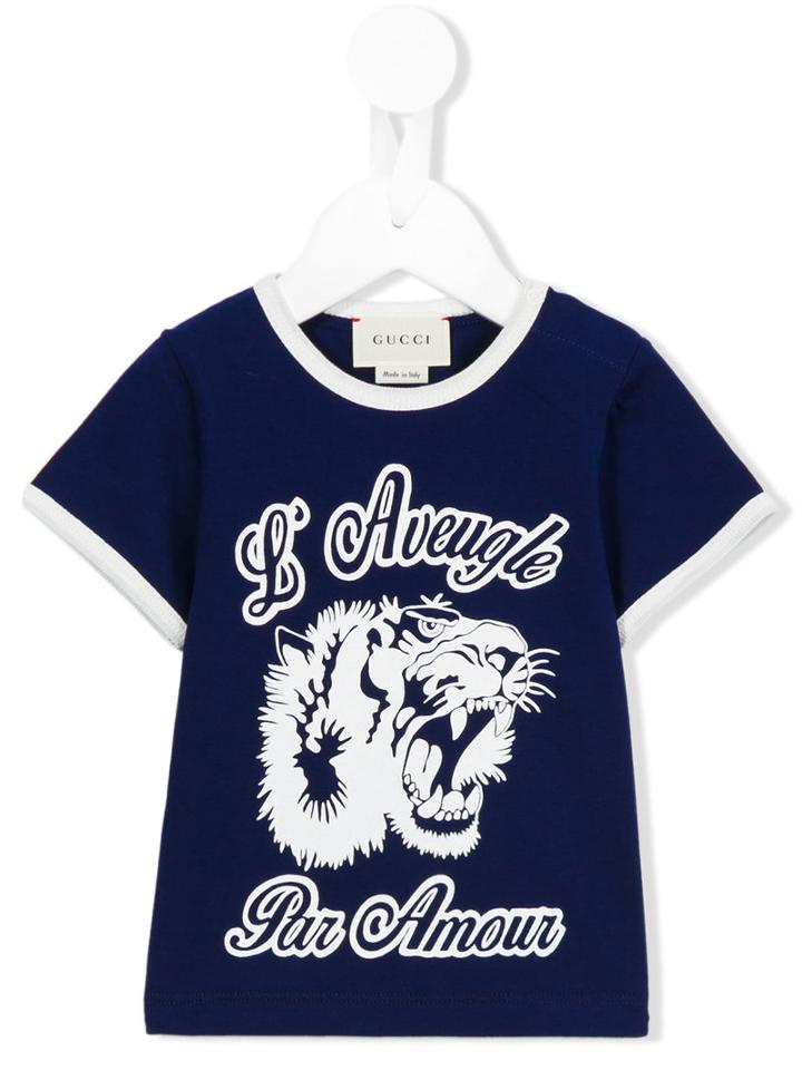 Gucci Kids Logo Print T-shirt, Boy's, Size: 18-24 Mth, Blue