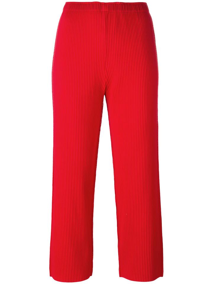 Issey Miyake Cauliflower Cropped Pants, Women's, Red, Polyester