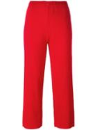 Issey Miyake Cauliflower Cropped Pants, Women's, Red, Polyester