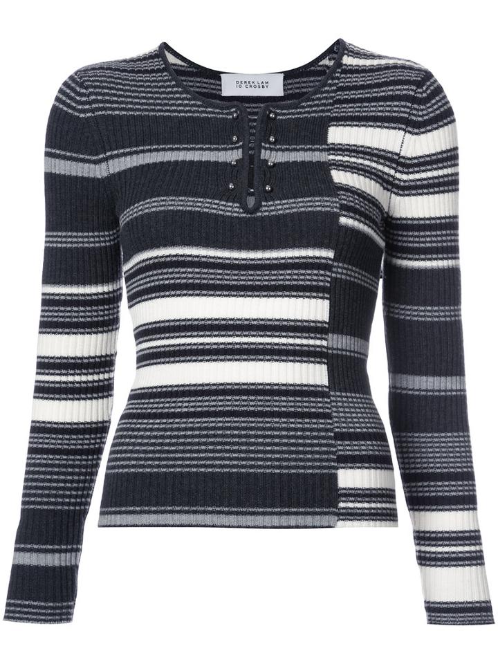 Derek Lam 10 Crosby - Long Sleeve Pullover With Barbells - Women - Merino - L, Grey, Merino