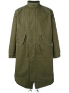 Saint Laurent Sweet Dreams Studded Parka, Men's, Size: Large, Green, Cotton/ramie
