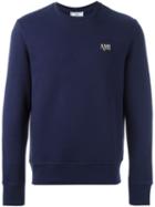 Ami Alexandre Mattiussi Embroidered Logo Sweatshirt, Men's, Size: Large, Blue, Cotton