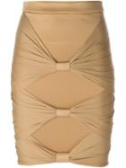 Balmain Draped Skirt, Women's, Size: 38, Nude/neutrals, Polyamide/spandex/elastane/viscose