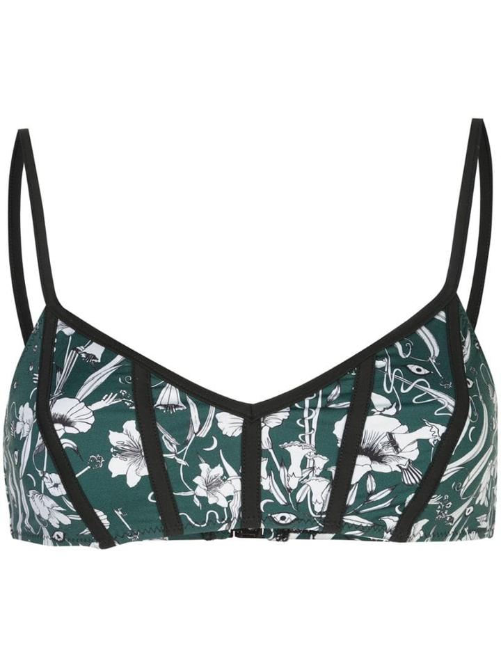 Morgan Lane Luna Floral Bikini Top - Green