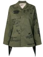 R13 Embroidered Fringed Jacket - Green