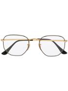 Ray-ban Two-tone Hexagonal Frame Glasses - Gold
