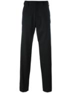 Yohji Yamamoto Straight Regular Trousers, Men's, Size: 2, Black, Polyurethane/cupro/wool