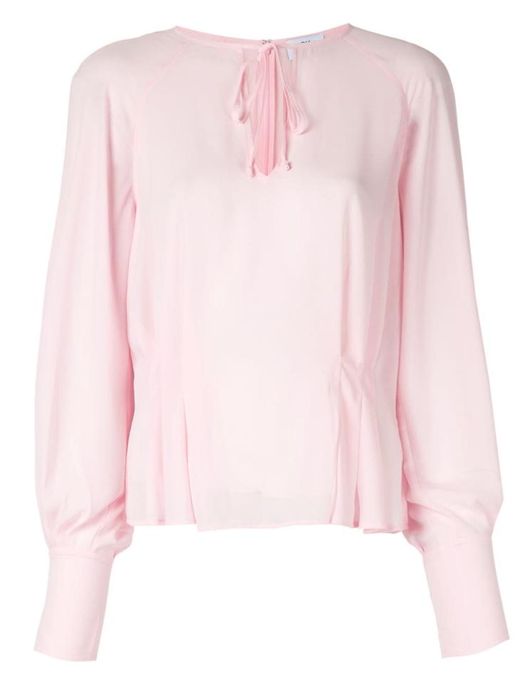 Ck Calvin Klein Neck-tied Peplum Blouse - Pink