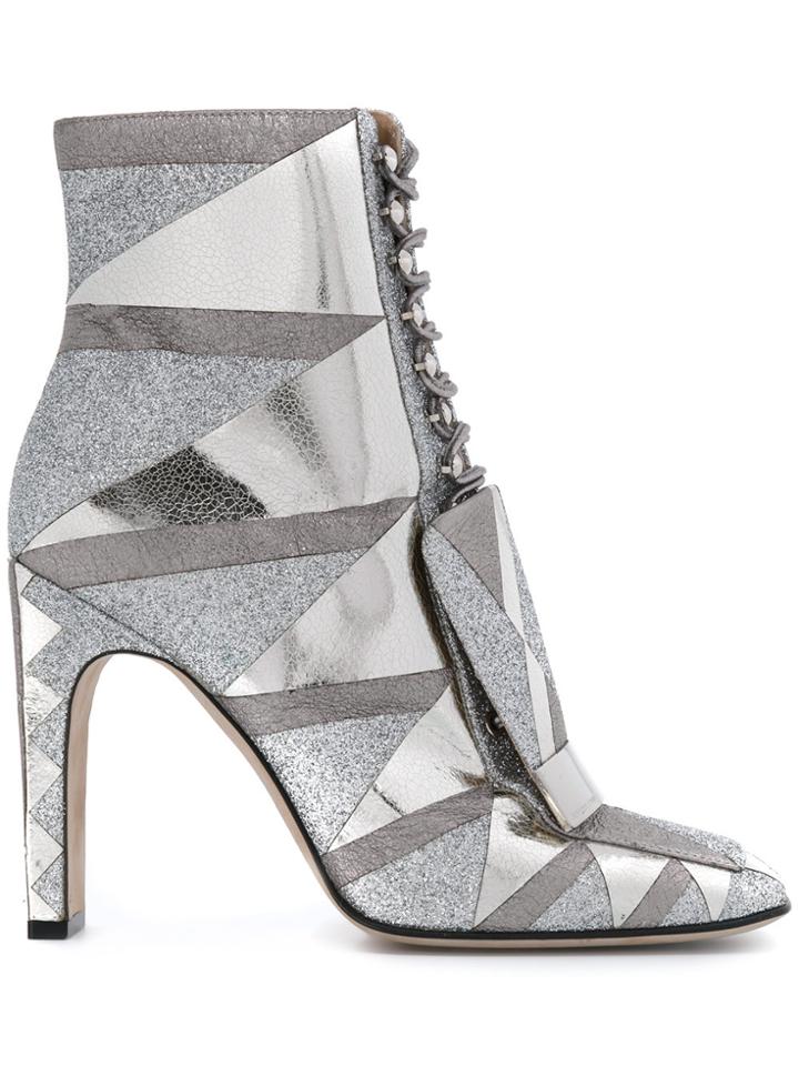 Sergio Rossi Panelled Sr1 Boots - Metallic
