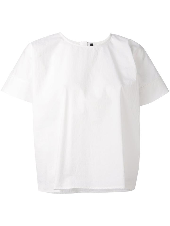 Sara Lanzi - Shortsleeved Boxy Top - Women - Cotton - M, White, Cotton