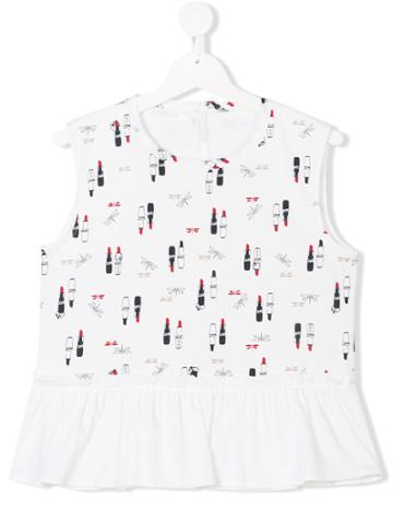 Liu Jo Kids Teen Lipstick-print Blouse - White