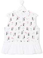 Liu Jo Kids Teen Lipstick-print Blouse - White