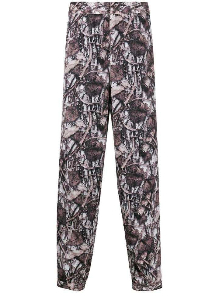 Doublet Leaf Print Trousers - Brown