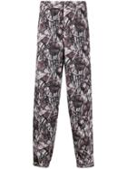 Doublet Leaf Print Trousers - Brown