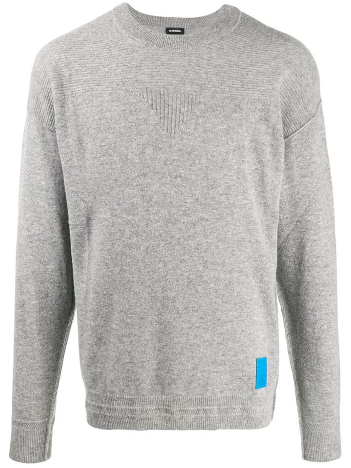 Diesel Finely Textured Knit Sweatshirt - Grey