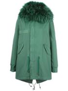 Mr & Mrs Italy Mid Parka Coat, Women's, Size: Small, Green, Cotton/rabbit Fur
