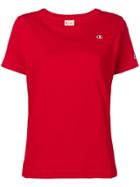 Champion Champion Reverse Wave - Woman - Small Logo Cropped Tee - Red
