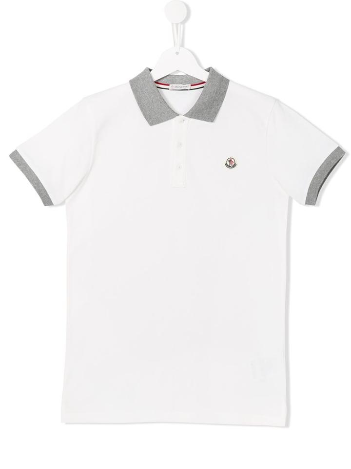 Moncler Kids Classic Polo Shirt, Boy's, Size: 14 Yrs, White