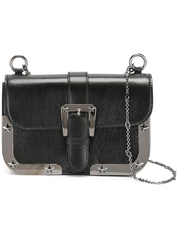 Red Valentino Studded Shoulder Bag, Women's, Black, Calf Leather