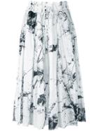 Forme D'expression - Printed Midi Skirt - Women - Cotton/linen/flax - S, White, Cotton/linen/flax