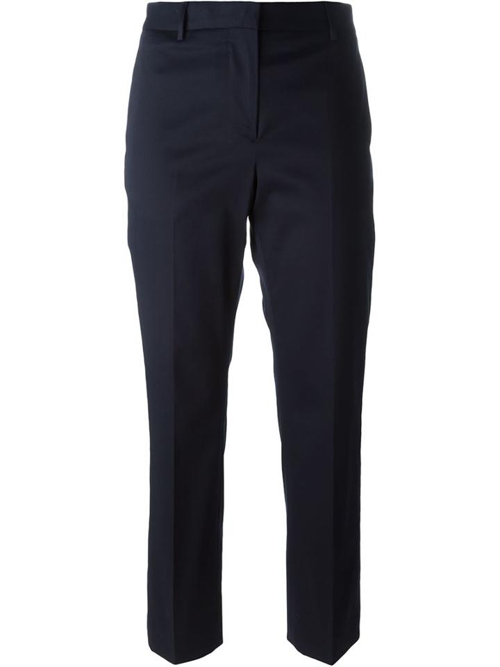 Paul Smith Black Label Cropped Pants, Women's, Size: 40, Blue, Viscose/cotton/polyurethane
