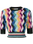 Laneus Multicoloured Knitted Top - Black