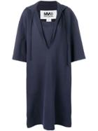 Mm6 Maison Margiela Drawstring Hood Dress - Blue
