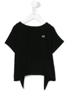 Monnalisa Draped T-shirt, Girl's, Size: 12 Yrs, Black