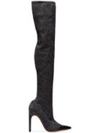 Givenchy Black Contrasted 115 Lurex Thigh Boots