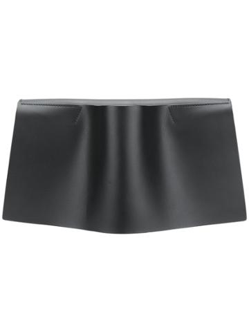 Venczel Built-in Handle Foldover Clutch - Black