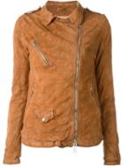 Giorgio Brato Biker Jacket, Women's, Size: 42, Brown, Leather/cotton