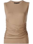 Derek Lam Sleeveless Gathered Top With Side Detail - Nude & Neutrals