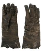 Isaac Sellam Experience Distressed Effect Gloves, Men's, Size: 9, Green, Leather