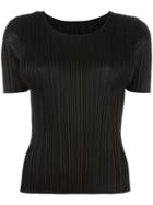 Pleats Please By Issey Miyake Pleated T-shirt, Women's, Size: 3, Black, Polyester