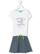 Vingino - Striped Print Dress - Kids - Cotton/viscose - 12 Yrs, White