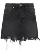 Ksubi Mini Moss Distressed Denim Mini Skirt - Black