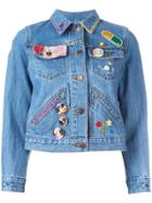 Marc Jacobs Embroidered Shrunken Denim Jacket - Blue