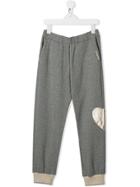 Simonetta Teen Heart Print Trousers - Grey